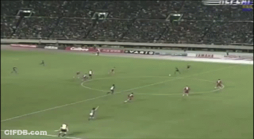Soccer Game In Stadium With Yamaha Ad GIF