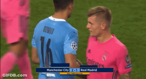 Soccer Game Manchester City Vs Real Madrid 2-1 GIF