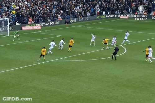 Soccer Game On Field Sponsored By Emirates Airlines And Idealheating.com GIF