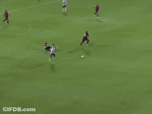 Soccer Game On Field With Allianz Banner GIF