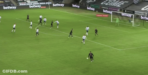 Soccer Game On Field With Betting Advertisements GIF