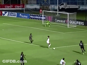 Soccer Game On Field With Concacaf And Joma Ads GIF