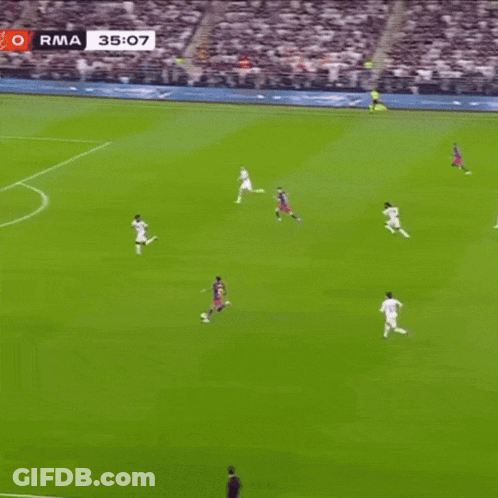 Soccer Game On Field With Ebro Banner GIF