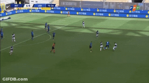 Soccer Game On Field With FPT TV Ads GIF