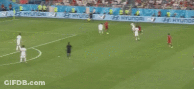 Soccer Game On Field With Hyundai Advertisements GIF