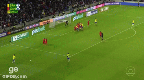 Soccer Game On Field With Pixbet Ads GIF