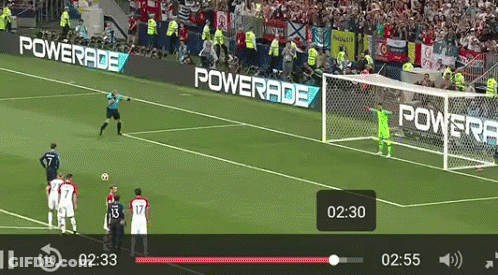 Soccer Game On Field With Powerade Advertisements GIF