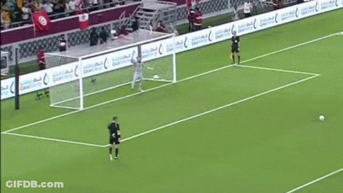 Soccer Game On Field With Qatar Airways Ads GIF
