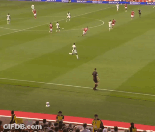 Soccer Game On Field With Rocky Advertisements GIF