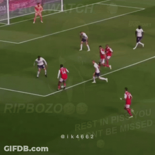 Soccer Game On Field With Rwanda Emirates Ads GIF
