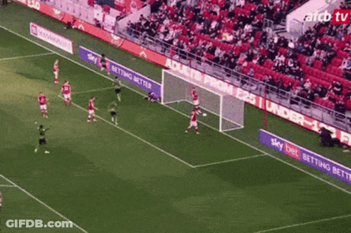 Soccer Game On Field With Sky Bet Banner GIF