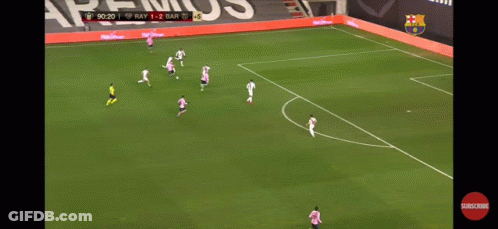 Soccer Game On Field With Subscribe Button GIF