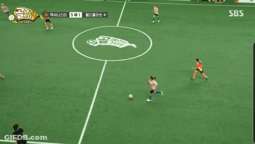 Soccer Game On SBS Television Screen GIF