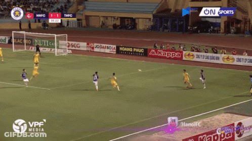 Soccer Game Played In Stadium With Kappa Ads GIF