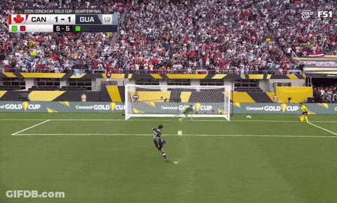 Soccer Game Score 1-1 In Front Of Crowd GIF
