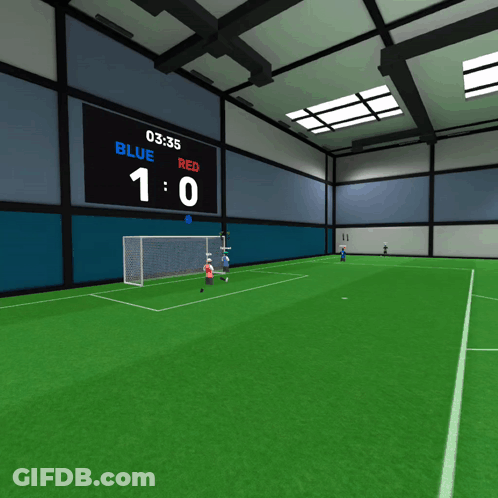 Soccer Game Scoreboard Blue Red 1-0 GIF