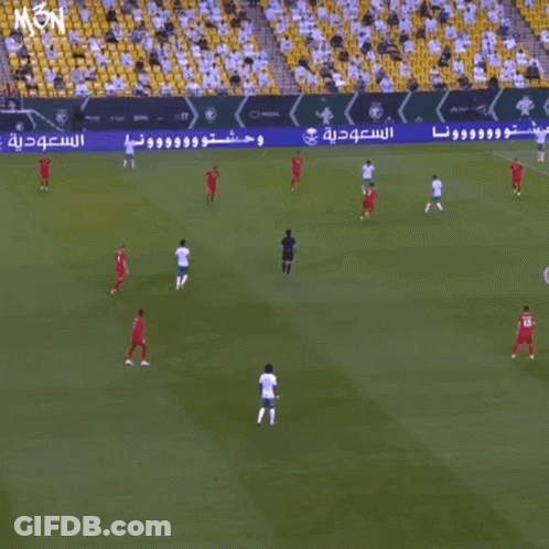 Soccer Game With Blue Sign Mon GIF