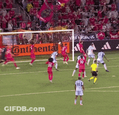 Soccer Game With Continental Sign In Background GIF