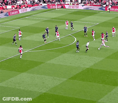 Soccer Game With Emirates Ads On Sidelines GIF