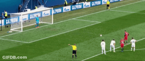 Soccer Game With Gazprom Banner GIF
