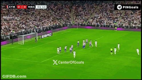 Soccer Game With Goals Logo GIF