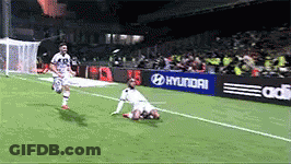 Soccer Game With Hyundai Banners GIF