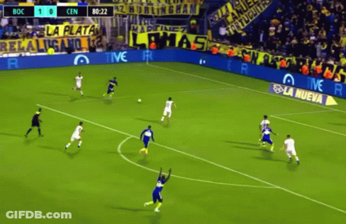 Soccer Game With La Plata Banner GIF