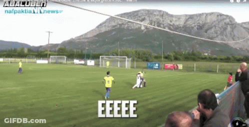 Soccer Game With Mountain In Background GIF