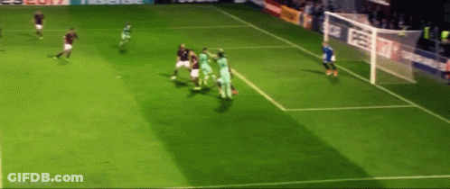 Soccer Game With Pepsi Ad Behind Goal GIF