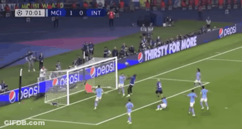 Soccer Game With Pepsi Ads GIF