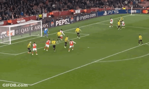 Soccer Game With Pepsi And Fedex Sideline Ads GIF