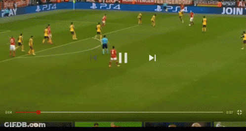 Soccer Game With PlayStation Ads On Field GIF