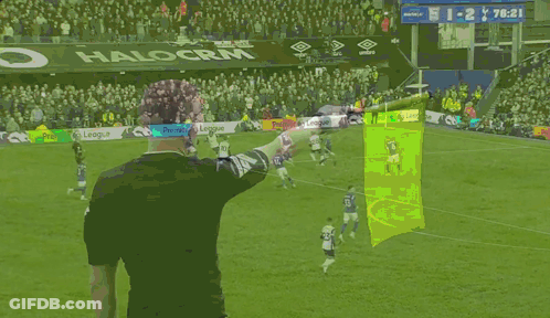Soccer Game With Scoreboard 1-2 GIF