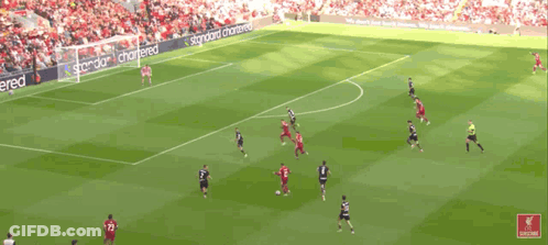Soccer Game With Standard Chartered Banner GIF