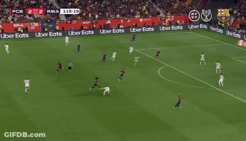 Soccer Game With Uber Eats Banners GIF