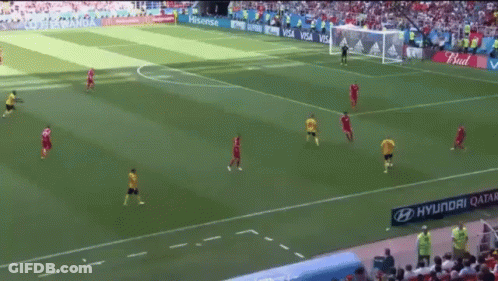 Soccer Game With Visa And Bud Ads GIF