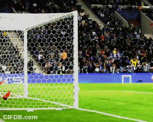 Soccer Goal With Crowd GIF