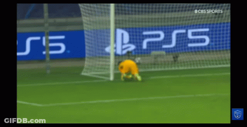 Soccer Goalie Diving To Block Shot PS5 Ad GIF