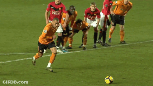 Soccer Goalie In Net With Kumho Tires Sign GIF