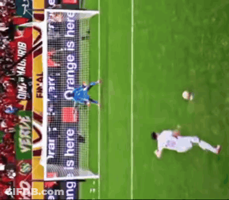 Soccer Goalie Jumps To Catch Ball In Front Of Orange Is Here Banner GIF