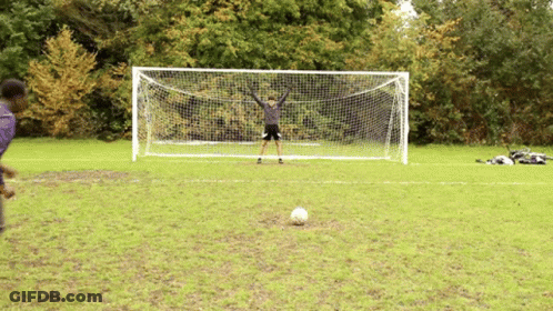 Soccer Goalie With Arms Raised GIF