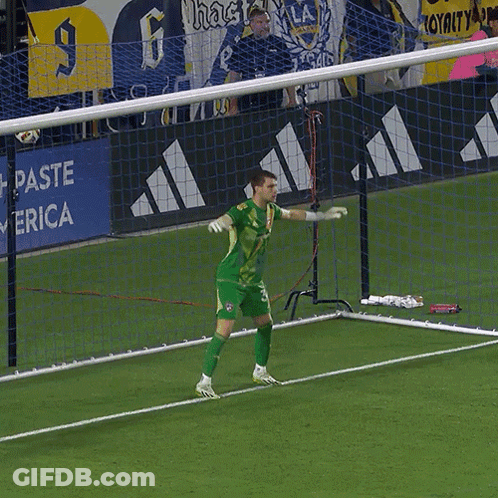 Soccer Goalie With Loyalty Banner GIF