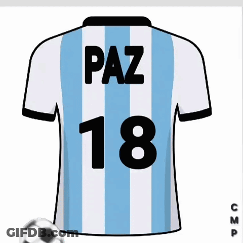 Soccer Jersey Number 18 Paz GIF