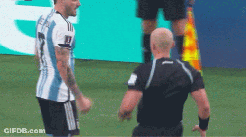 Soccer Man In Jersey Number 1 Next To Referee GIF