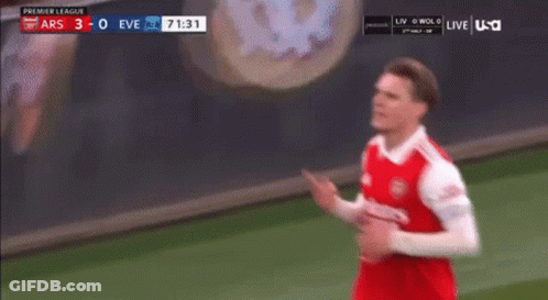 Soccer Man In Red White Jersey With Scoreboard GIF