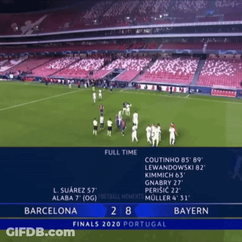 Soccer Match Barcelona Vs Bayern In Portugal GIF