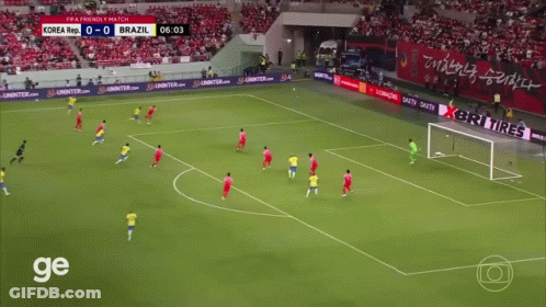 Soccer Match Korea Vs Brazil 0-0 GIF