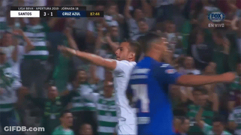 Soccer Match Santos Vs Cruz Azul GIF