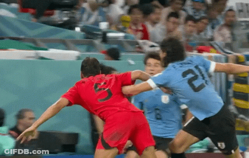 Soccer Player 21 Fighting Another Player GIF
