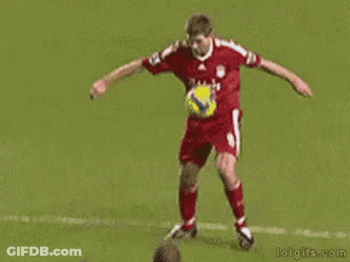 Soccer Player 21 Kicks Another Player GIF